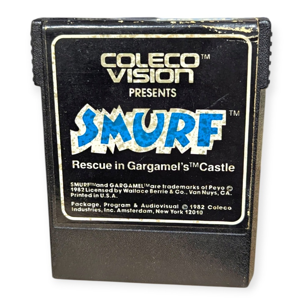 Smurf Rescue in Gargamel's Castle ColecoVision Game Cartridge 1982 Vintage Retro